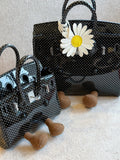 Little Miss Pois d’Amour black polka dot calf leather handbag by Collective by Aoki Little Miss Pois d’Amour black polka dot calf leather handbag by Collective by Aoki
